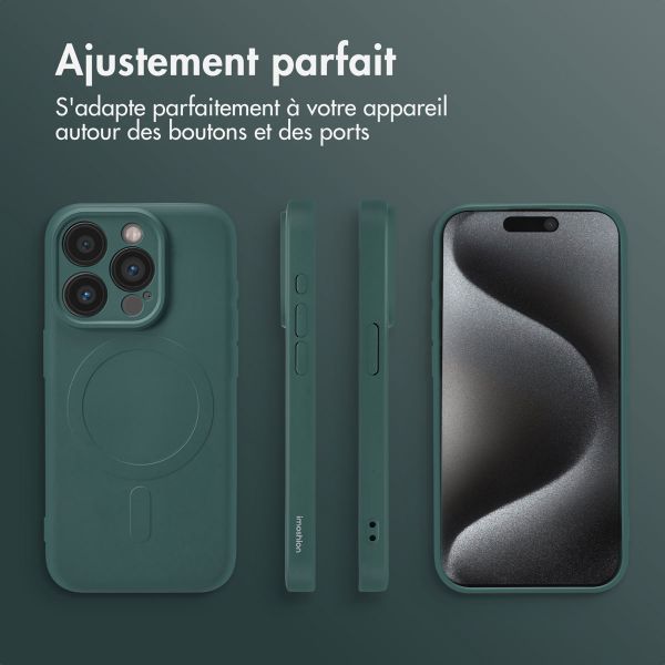 imoshion Coque Couleur avec MagSafe iPhone 15 Pro - Vert foncé