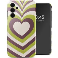 Selencia Coque arrière Vivid Tough Samsung Galaxy A15 (5G/4G) - Double Hearts Plum Fern