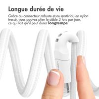 imoshion ﻿Câble Lightning vers USB - Non MFi - Textile tressé - 1,5 mètre - Blanc