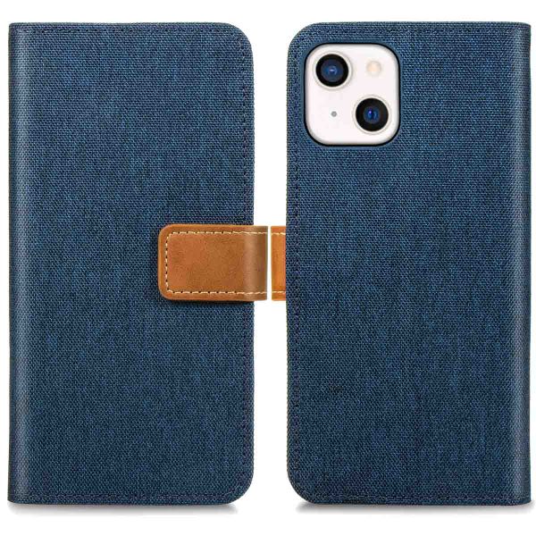 imoshion Étui de téléphone portefeuille Luxe Canvas iPhone 13 -Bleu foncé