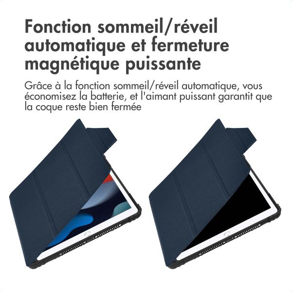 Accezz Coque tablette Rugged Trifold Apple iPad 9 (2021) 10.2 pouces / iPad 8 (2020) 10.2 pouces / iPad 7 (2019) 10.2 pouces - Bleu foncé
