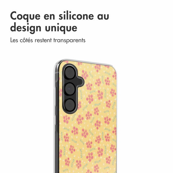 imoshion Coque design pour Samsung Galaxy A55 - Sunny Yellow Petite Flowers