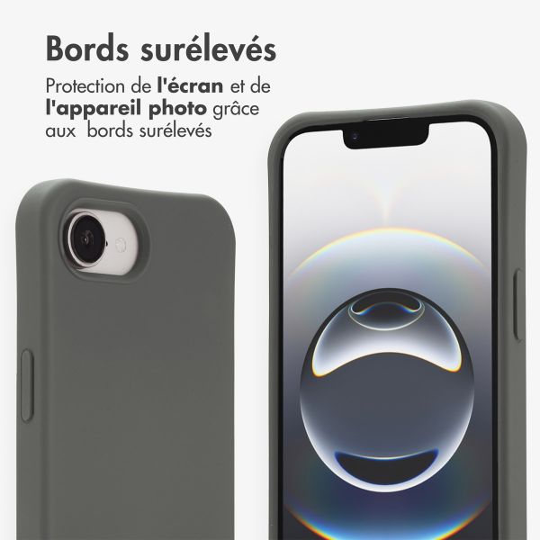 imoshion Coque arrière Color avec cordon amovible et MagSafe Apple iPhone 16e - Black Coffee