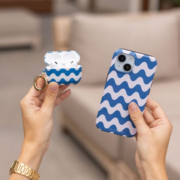 Selencia Coque Vivid  Apple Airpods 4 - Wave Vibes Classic Blue