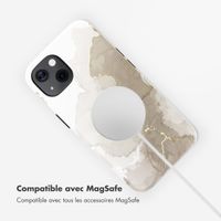 Selencia Coque arrière Vivid Tough avec MagSafe iPhone 13 - Marble Light Brown