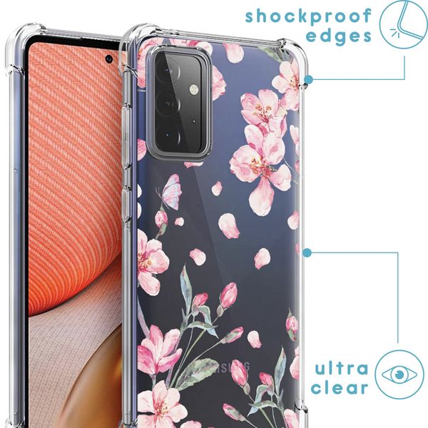 imoshion Coque Design avec cordon Samsung Galaxy A72 - Blossom Watercolor