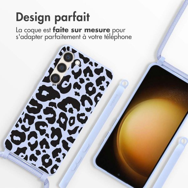 imoshion Coque design en silicone avec cordon Samsung Galaxy S23 Plus - Animal Lila