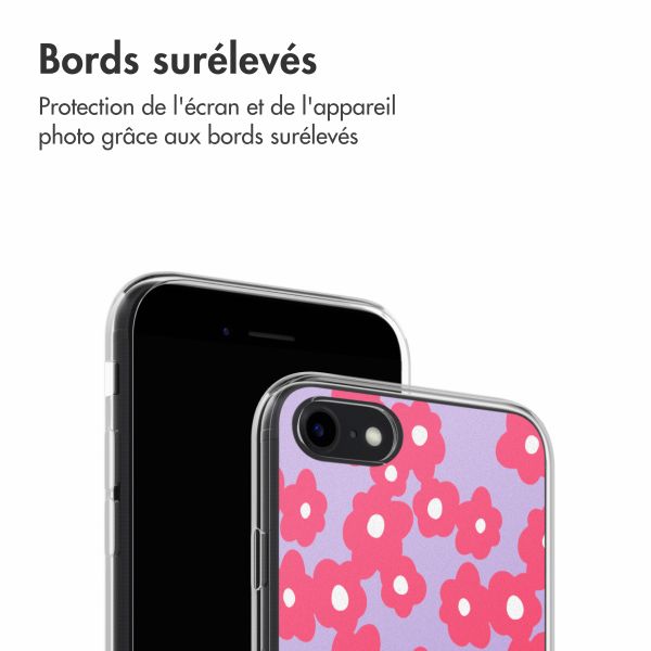 imoshion Coque design pour iPhone SE (2022 / 2020) / 8 / 7 - Dusty Rose Blossoms