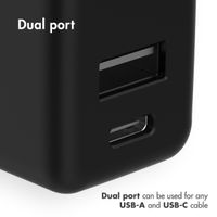 imoshion Wall Charger - Chargeur - Connexion USB-C et USB - Power Delivery - 20 Watt - Noir