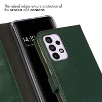 Selencia Étui de téléphone portefeuille en cuir véritable Samsung Galaxy A33 - Vert