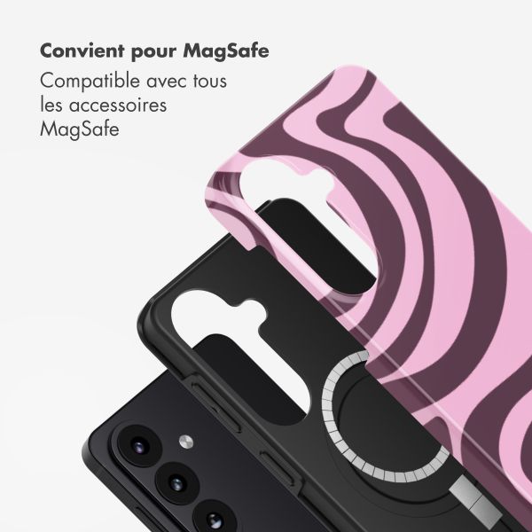 Selencia Coque arrière Vivid avec MagSafe Samsung Galaxy S26 Plus - Wavy Swirl Pink Plum