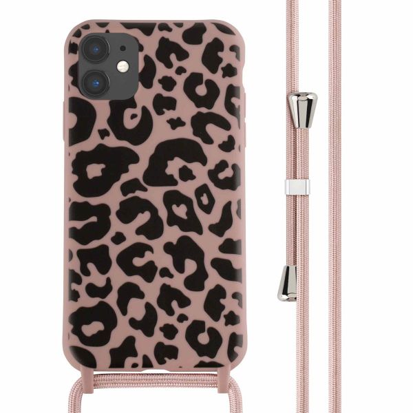 imoshion Coque design en silicone avec cordon Apple iPhone 11 - Animal Pink