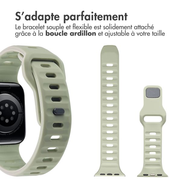 imoshion Bracelet en silicone Active Sport Apple Watch Series 1-9 / SE (38/40/41 mm) | Series 10 (42 mm) - Vert Pacifique