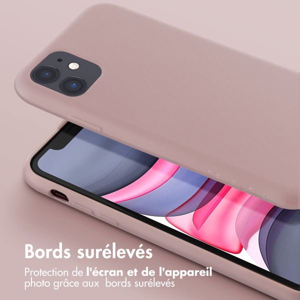 Selencia Coque silicone avec cordon amovible iPhone 11 - Sand Pink