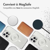 imoshion Coque arrière transparente Pailletée avec MagSafe Apple iPhone 16 Pro Max - Argent