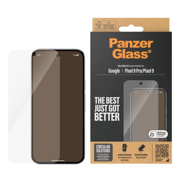 PanzerGlass Protection d'écran Ultra-Wide Fit Anti-bactérienne Google Pixel 9 / 9 Pro