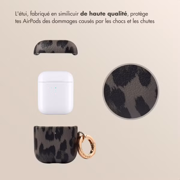 Selencia Coque Sabi Apple AirPods 1 / 2 - imprimé léopard - Midnight Black