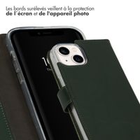 Selencia Étui de téléphone portefeuille en cuir véritable iPhone 14 - Vert