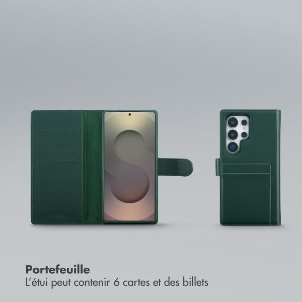 Selencia Étui portefeuille amovible Olyn avec MagSafe Samsung Galaxy S25 Ultra - Vert
