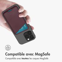 Accezz Porte-cartes en cuir - Compatible avec MagSafe et Qi2 - Heath Purple