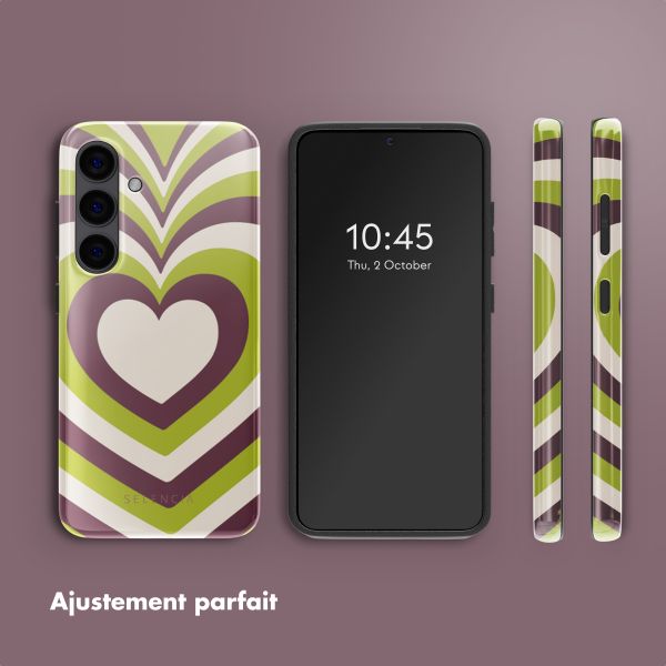 Selencia Coque arrière Vivid Samsung Galaxy S24 - Double Hearts Plum Fern