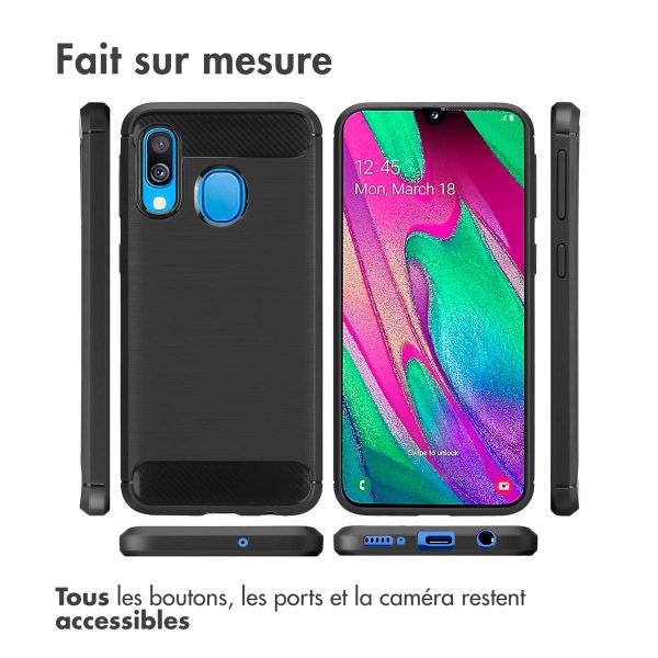 imoshion Coque Brushed Samsung Galaxy A40 - Noir