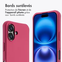 imoshion Coque arrière Color avec cordon amovible et MagSafe Apple iPhone 16 - Raspberry