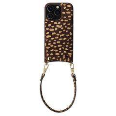 Selencia Nova coque arrière en cuir véritable avec porte-cartes Apple iPhone 16 Pro - Fawn Chic