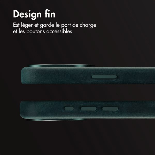 Accezz Coque MagSafe en cuir vintage Apple iPhone 15 Pro - Smokey Green