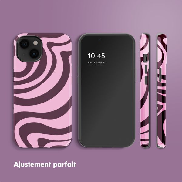 Selencia Coque arrière Vivid Apple iPhone 14 - Wavy Swirl Pink Plum