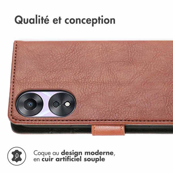 imoshion Étui de téléphone portefeuille Luxe pour Oppo A58 (4G) - Brun