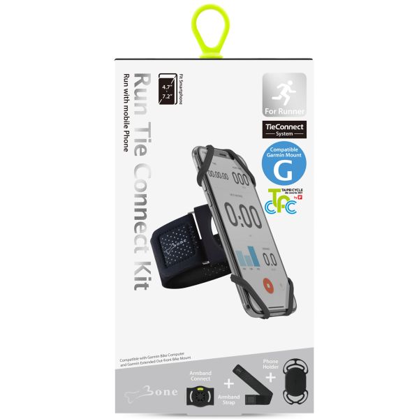 Bone ﻿Run Tie Connect Kit Serie - Brassard pour téléphone en néoprène - Noir