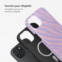 Selencia Coque arrière Vivid Tough avec MagSafe iPhone 15 - Zebra Light Pink Lilac