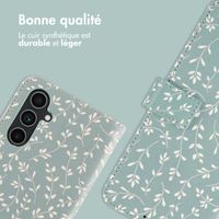 imoshion Étui de télephone portefeuille Design Samsung Galaxy A54 (5G) - Smoke Green Flowers