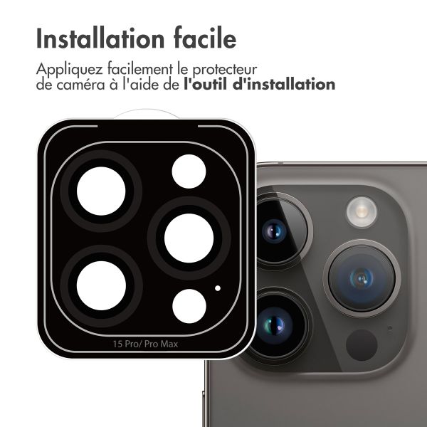 imoshion Lot de 2 protections d'objectif de caméra Apple iPhone 15 Pro / 15 Pro Max - Noir