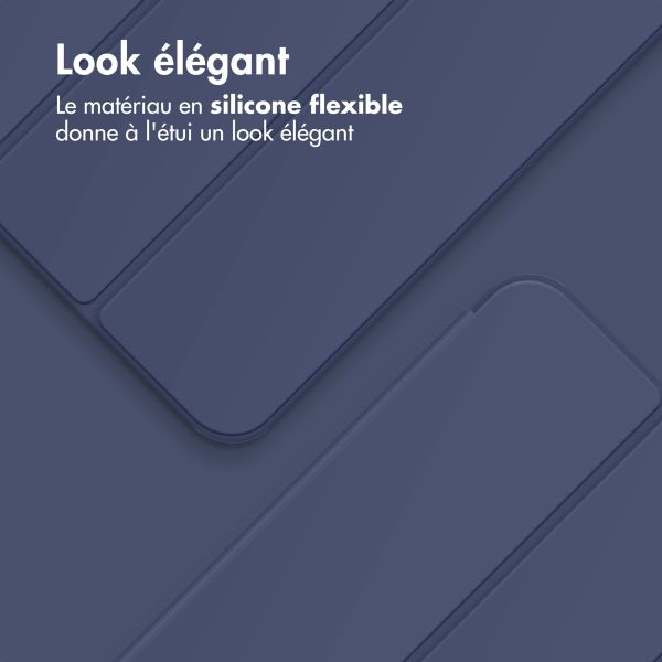 Accezz Coque tablette portefeuille Smart Silicone Apple iPad 9 (2021) 10.2 pouces / iPad 8 (2020) 10.2 pouces / iPad 7 (2019) 10.2 pouces - Bleu foncé