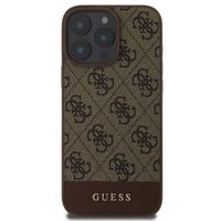 Guess Coque arrière Bottom Stripe 4G Apple iPhone 16 Pro - Marron