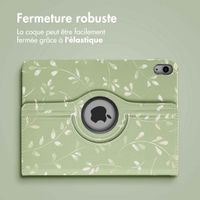 imoshion Coque tablette Design rotatif à 360° iPad 10 (2022) 10.9 pouces - Green Flowers