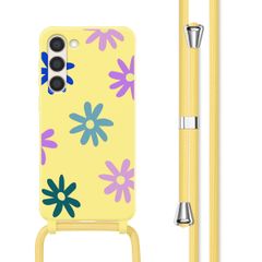 imoshion Coque design en silicone avec cordon Samsung Galaxy S23 - Yellow Flower Distance