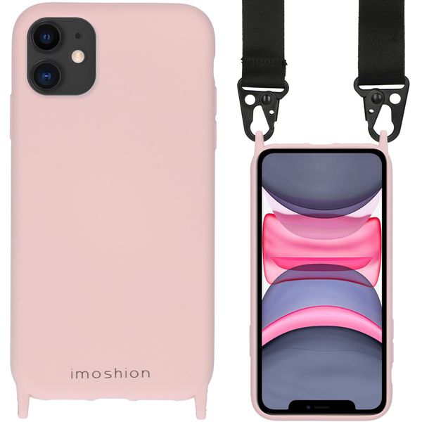 imoshion Coque couleur avec cordon - sangle en nylon iPhone 11 - Rose