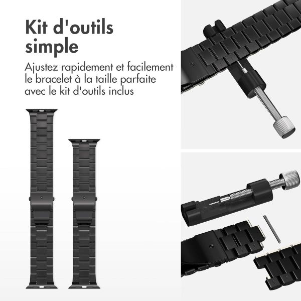 imoshion Bracelet en acier Apple Watch Series 1 á 11 / SE / Ultra (44/45/46/49 mm) - Noir