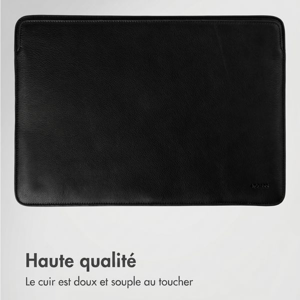 Accezz Leather Pochette ordinateur Apple MacBook 16 pouces - Noir