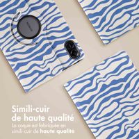 imoshion Coque tablette Design rotatif à 360° Honor Pad X9 - White Blue Stripes