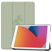 imoshion Coque tablette Design Trifold Apple iPad 9 (2021) 10.2 pouces / iPad 8 (2020) 10.2 pouces / iPad 7 (2019) 10.2 pouces - Floral Green