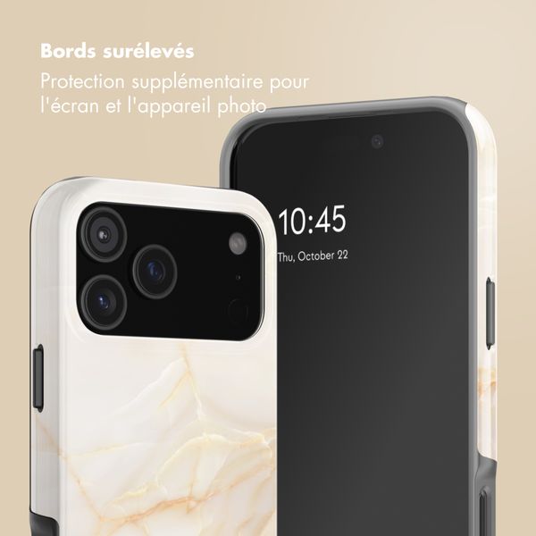 Selencia Coque arrière Vivid Apple iPhone 17 Pro - Golden Beige Marble