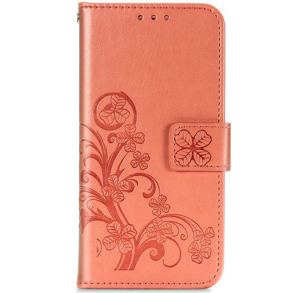 Etui de téléphone Fleurs de Trèfle Galaxy A21s - Orange