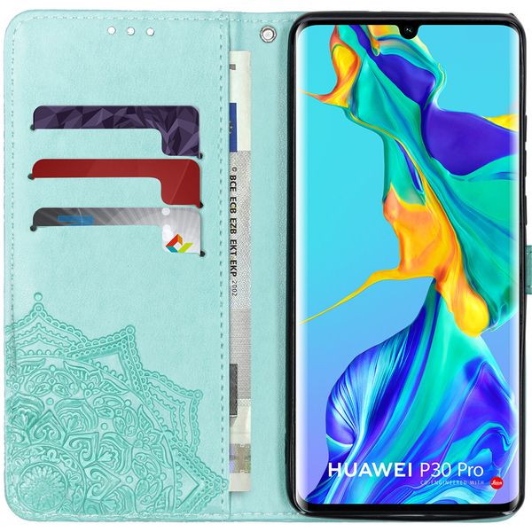 Etui de téléphone portefeuille Huawei P30 Pro - Menthe verte