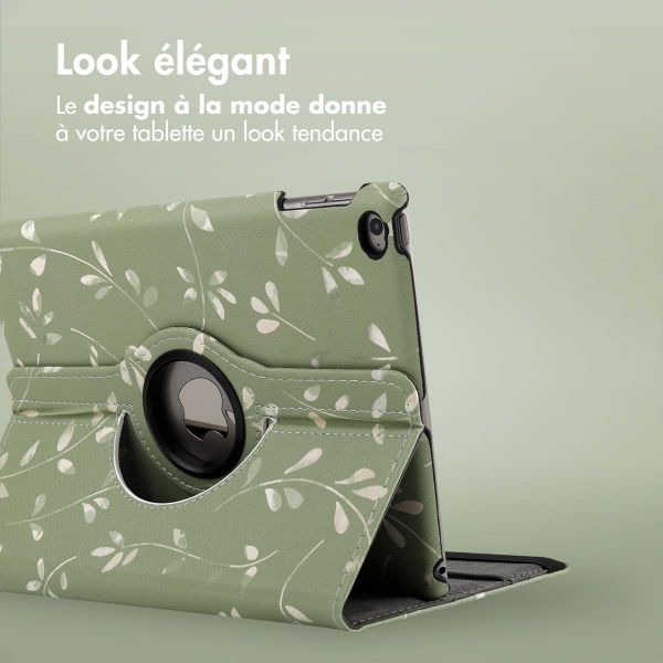 imoshion Coque tablette Design rotatif à 360° Apple iPad 6 (2018) 9.7 pouces / iPad 5 (2017) 9.7 pouces - Green Flowers