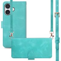 imoshion Etui de télephone portefeuille avec cordon Apple iPhone 16 - Turquoise