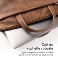 Accezz Leather Sac ordinateur 16 pouces - Cognac